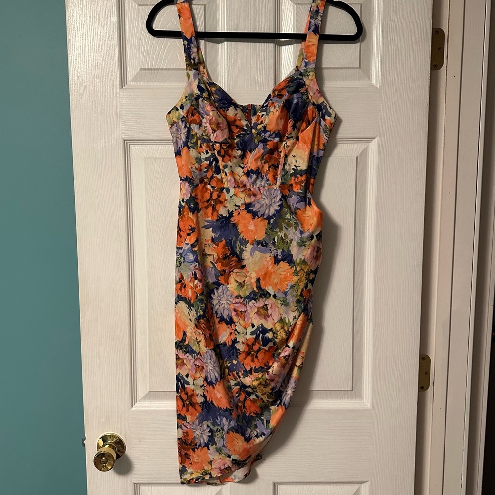 CIDER Asymmetrical Floral Dress
